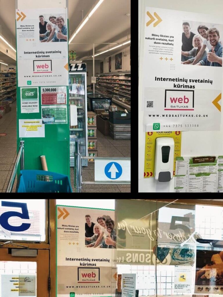 Vida & Sons shop - WebSaitukas Interentiniu svetainiu kurimas reklaminiai plakatai